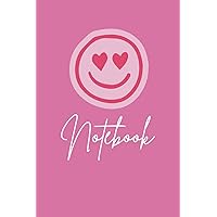 Notebook: Trendy Pink Smiley Face Notebook Journal