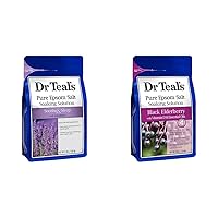 Dr Teal's Pure Epsom Salt 2 Pack, Lavender & Elderberry Scents (Packaging May Vary)