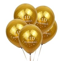 Latex Balloons 10pcs Gold Eid Balloons Happy Ramadan Balloons for Party Home Evening Eid Mubarak Muslim Festival Decorations