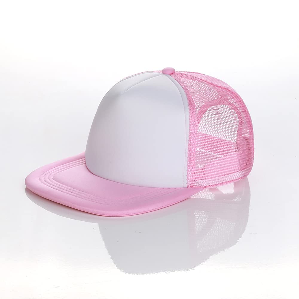 QOMOLANGMA 10PCS Blank Sublimation Flat Billed Trucker Hat Polyester Mesh Cap Baseball Caps Hat for Heat Transfer Printing