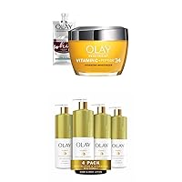 Olay Regenerist Vitamin C + Peptide 24 Brightening Face Moisturizer (1.7 Oz) with Travel Size Whip Face Moisturizer and Revitalizing & Hydrating Body Lotion with Vitamin C, 17 Oz (Pack of 4)