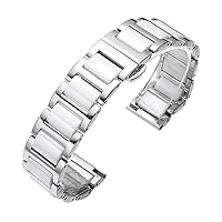 Replacement Watch Band High-End Metal Ceramic Watch Strap Solid Stainless Steel Quick Release Watch Bracelet with Butterfly Buckle 14mm 16mm18mm 20mm 22mm