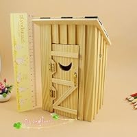AirAds Dollhouse 1:12 Miniature Furniture Wooden Outhouse Toilet Double Unit Unfinished