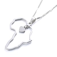 Africa Map Pendant Necklaces Heart African of Maps Jewelry Charms Heart Map