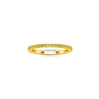 1.00 Ctw Round Cut Lab Created Yellow Sapphire Half Eternity Band Engagement Wedding Womens Ring 14K Yellow Gold Plated