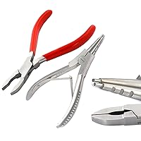 OdontoMed2011 Bead Capture Ring Opener & Closer Set - Ball Closure Body Piercing Tool Tattoo Stainless Steel Ring Opening and Closing Pliers With Red Pvc Grip