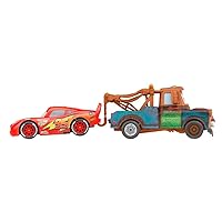 Disney Cars Toys and Pixar Cars 3, Mater & Lightning McQueen 2-Pack, 1:55 Scale Die-Cast Fan Favorite Character Vehicles for Racing and Storytelling Fun, Gift for Kids Age 3 and Older Multi