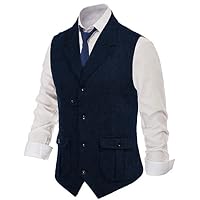 Herringbone Tweed Men Dress Vest,Notched Lapel,Single Breasted Business Waistcoat,Casual Vest,for Wedding,Dating,Dinner