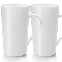 20oz Porcelain Coffee Mugs Set Large Ceramic Handled Milk Mug Drinking Cups for Tea, Coffee, Cocoa, Pure White