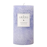 Essential Oil Scented Pillar Candle, Tranquility, 2.75 Inch X 5 Inch, Lavender, 1 Pound