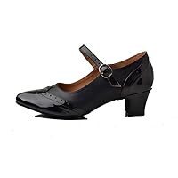 Women's Comfort Low Heels PU Leather Mary Janes Latin Modern Dance Shoes