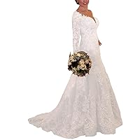 Women's Mermaid Wedding Dress Lace Bridal Dresses Long