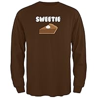 Thanksgiving Sweetie Pie Brown Adult Long Sleeve T-Shirt - 2X-Large