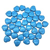 XN216 1/2pcs Lovely Blue Turquoise Heart Shaped Crystal Gemstone Healing Chakra Polished Decorative Stones and Minerals Natural (Size : 2PCS)