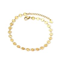 Round Shape 23+5CM Length Stainless Steel Anklet Bracelet For Girls Anklet Bangle Jewelry Gift praia acessórios