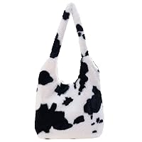 Aktudy Shoulder Bags for Women Plush Tote Underarm Bags Soft Fluffy Casual Shoulder Handbags