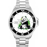 Hungry Panda Mens Wrist Watch 42mm Case Custom Design