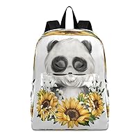 ALAZA Cute Little Panda Sunflowers Floral Backpack Classic Travel Daypack Casual College School Bags for women men Girls Boys Teens