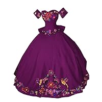 Elegant Embroidery Off The Shoulder Ball Gown Wedding Dresses for Women with Sleeves Plus Size Purple 12