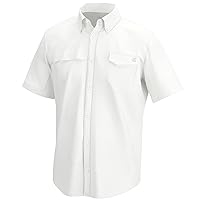 HUK Tide Point Solid Short Sleeve Shirt, Button Down for Men
