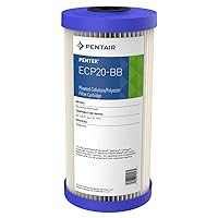 Pentair Pentek ECP20-BB Big Blue Sediment Water Filter, 10-Inch, Whole House Heavy Duty Pleated Cellulose Polyester Replacement Cartridge, 10