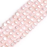 JOE FOREMAN Genuine Pearl 6-7mm Light Pink Freeform Cultured Freshwater Pearl Beads for Jerwelry Crafts Making Strands Full 15