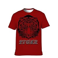 Unisex Novelty-Graphic T-Shirt Cool-Tees Funny-Vintage Short-Sleeve Hip Hop: 3D Lion Print Crewneck Casual Holiday Good Gift