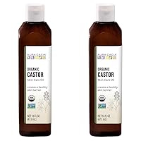 Aura Cacia Organic Castor Skin Care Oil | GC/MS Tested for Purity | 473ml (16 fl. oz.) (Pack of 2)