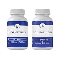 PURE ORIGINAL INGREDIENTS L-Glutathione & L-Ornithine Bundle (100 Capsules Each), No Additives or Fillers, Lab Verified