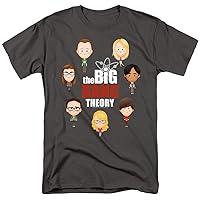 The Big Bang Theory T-Shirt Cartoon Characters Charcoal Tee