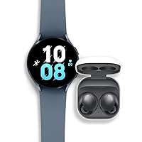 SAMSUNG Galaxy Watch 5 + Buds 2 Bundle, 44mm LTE Smartwatch w/Body, Health, Fitness, Sleep Tracker, Blue Band and True Wireless Bluetooth Earbuds w/Noise Cancelling, Ambient Sound, Graphite