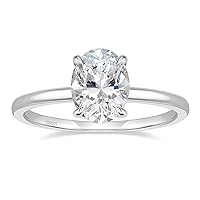 EAMTI 3CT 925 Sterling Silver Engagement Rings Oval Cut Solitaire Cubic Zirconia CZ Wedding Promise Rings for Her Wedding Bands for Women Size 3-11