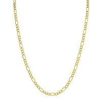 14K Yellow Gold Filled 4.3mm Figaro Chain with Lobster Clasp
