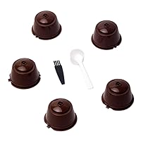 Rechargeable coffee capsules Pods Reusable coffee filter with spoons cleaning brush 5 pcs filter cup
