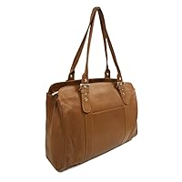 Ladies Buckle Laptop Tote, Saddle, One Size