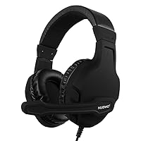 NUBWO U3 3.5mm Gaming Headset for PC, PS4, Laptop, Xbox One, Mac, iPad, Nintendo Switch Games, Computer Game Gamer Over Ear Flexible Microphone Volume Control with Mic - Black (Renewed)