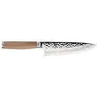 Premier Blonde Chef Knife, 6 inch VG-MAX Stainless Steel Blade with Tsuchime Finish and Pakkawood Handle, Cutlery Handcrafted in Japan