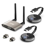 Wireless HDMI Transmitter and Receiver 4K Kits, 2 Transmitters and One Receiver, Casting 5G HDMI VGA Video/Audio for PC, Laptop, Phone, Camera, Blu-ray, Netfix, PS5 to Monitor, Projector, HDTV-165FT