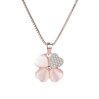 Clover Necklaces for Girls Gold Cute Kids Pendant Dainty Chain 18