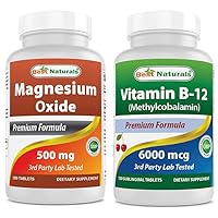 Best Naturals Magnesium Oxide 500 mg & Vitamin B12 6000 mcg