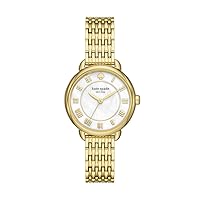 Kate Spade New York Ladies Lily Avenue Three Hands Gold Stainless Steel Watch KSW1823, gold, Bracelet