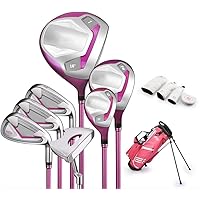 New Golf Sets Golf Clubs for Kids Youth of Height 150~165cm - Game Clubs Right-Handed Lightweight - Suitable for Teenagers, Beginners, Golf, Outdoor, Indoor (Color : Pink)