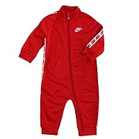 Nike Baby`s Tricot Taping Long Sleeve Coverall (University Red(56F711-U10)/White, 3 Months)