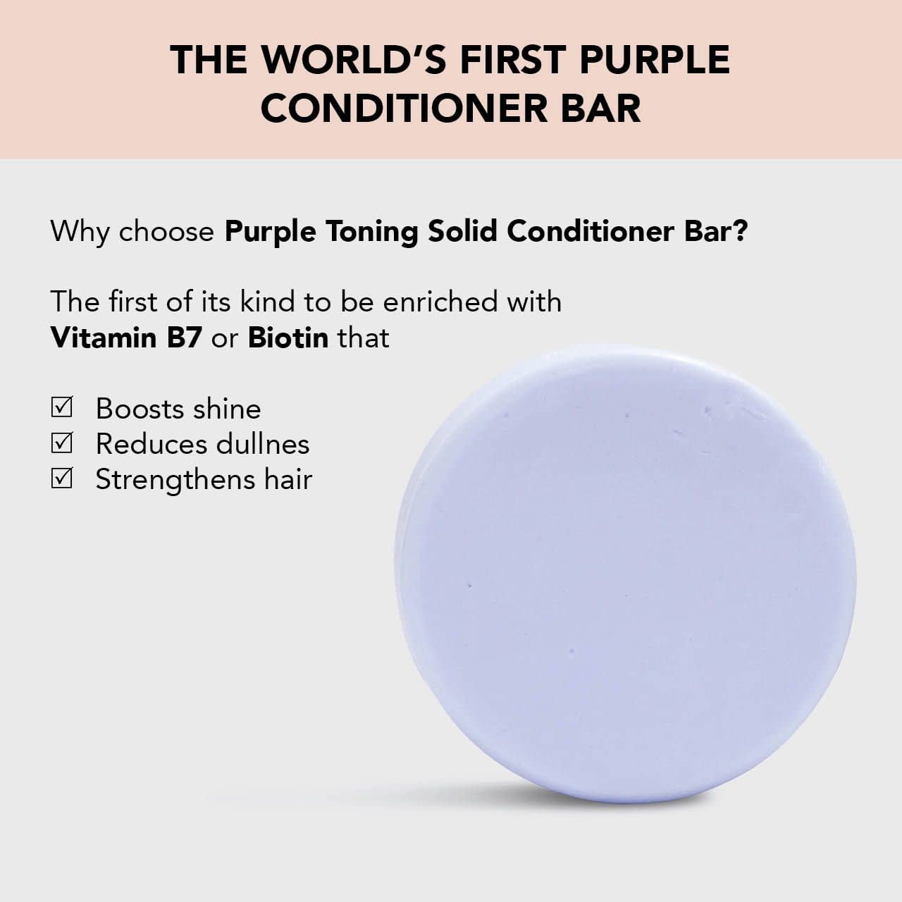 Kitsch Purple Conditioner Bar for Blonde Hair - Toning Purple Hair Conditoiner Bars with Biotin for Strengthening Hair & Neutralizing Brassy Tone | Vegan Solid Shampoo Bar for Hair | Zero Waste, 3.2oz