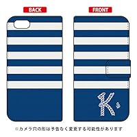 Notebook Type Smartphone Case Marine Border Navy x White Initial K Design by Artwork/for iPhone SE/5s/SoftBank