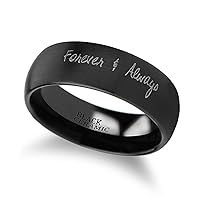 Burnished And Domed Handwritten Engraved Ring (12mm)