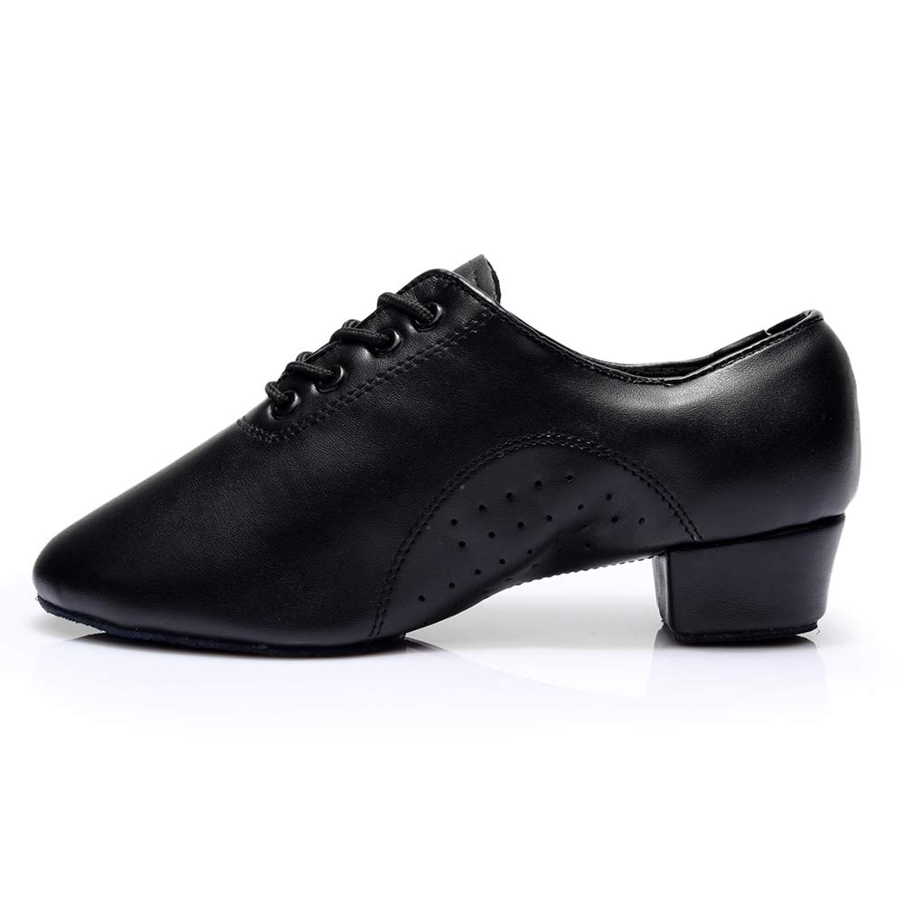 HROYL Little Boy/Big Kids/Men Dance Shoes Leather lace-up Ballroom Shoes for Latin Tango Salsa Dance Performence Shoes Z-238