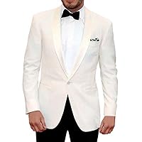 Mens Ivory Polyester 5 Pc Tuxedo Suit One Button TX1048