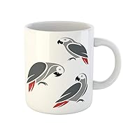 Coffee Mug Bird African Grey Parrot Exotic Animal Domestic Nature Pet 11 Oz Ceramic Tea Cup Mugs Best Gift Or Souvenir For Family Friends Coworkers