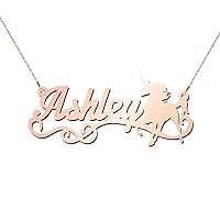 14K Gold Unicorn Personalized Name Necklace by JEWLR
